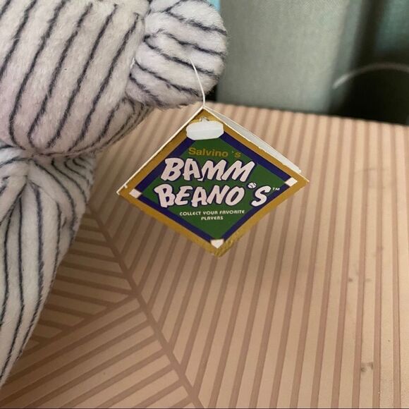 Bamm Beano's Stuffed Bears 24 Martinez & 33 Wells with Tags 1998 Striped White - Picture 10 of 13